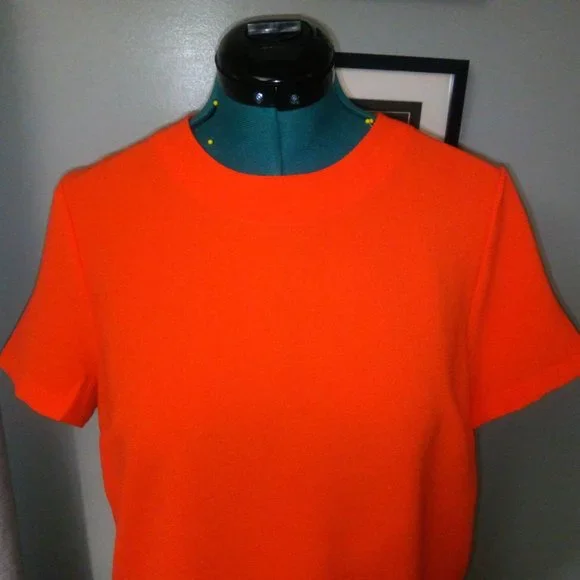 Catherine Malandrino Bright Orange Blouse Sz L NWT - Picture 9 of 12